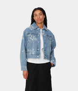CARHARTT WIP WOMENS STAMP JACKET I033744 DENIM MAITLAND - Shoelosophy