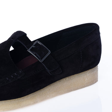 CLARKS ORIGINALS WOMENS WALLABEE T BAR SCHWARZ - Shoelosophy