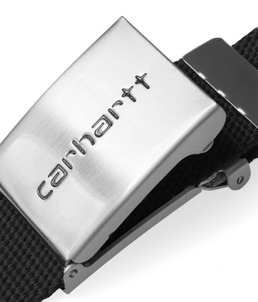 CARHARTT WIP CLIP BELT CHROME I019176 BLACK - Shoelosophy