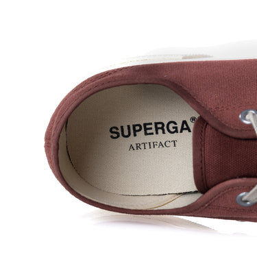 SUPERGA ARTIFACT 2432 WORKS LOW CUT COTTON CANVAS BRAUN OFF WHITE - Shoelosophy