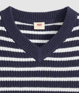 LEVI'S DAMEN REESE V-AUSSCHNITT-SWEATER 0037O-0004 PARISIENNE STRIPE - Shoelosophy