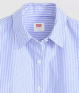 LEVI'S WOMENS CROPPED HARLIE SHIRT 003P2-0000 BRONKI STRIPE AMPARO BLUE CAMICIA DONNA - Shoelosophy