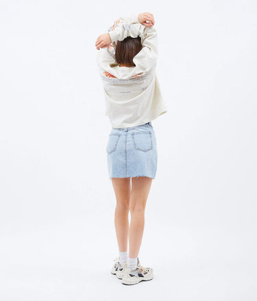 DR DENIM 2030121 ECHO SKIRT BLEACH SKY TRASHED HEM - Shoelosophy