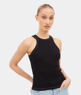 DR DENIM AMELIE TOP CONTRAST BLACK - Shoelosophy