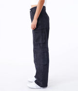 DR DENIM WOMAN MULTI CARGO JEANS DAMEN SCHWARZ GEBRAUCHT - Shoelosophy