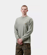 CARHARTT WIP 루즈 포켓 티셔츠 I036862 SHADY GREEN GARMENT DYED 긴팔 - Shoelosophy