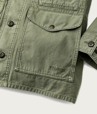 FILSON FIELD CUISER JACKET FMCPS0118 WASHED FATIGUE GREEN REVERSE SATEEN - Shoelosophy