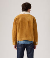 LEVI'S WESTERN SUEDE SHERPA TRUCKER JACKET EVENING SUN - Shoelosophy