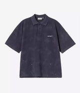 CARHARTT WIP PAINTER POLO I036856 DARK NAVY DESTROY WASH SPLATTER - Shoelosophy
