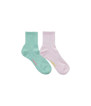 GRAMICCI PAPER MIX SOCKS ANKLE SX-M42 CRIMSON EMERALD PACK OF 2 - Shoelosophy