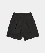 UNIVERSAL WORKS PLEATED TRACK SHORT 34152 RECYCLED POLY TECH BLACK - Shoelosophy