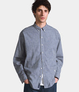 LEVI'S BLUE TAB RELAXED BUTTON DOWN SHIRT 001LI-0002 MICRO PLAID WHITE NAVY - Shoelosophy