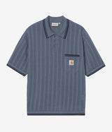 CARHARTT WIP RAMSEY POLO I036168 VELVET BLUE DEEP NIGHT - Shoelosophy