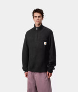 CARHARTT WIP DETROIT HALF ZIP SWEATER I035398 BLACK - Shoelosophy