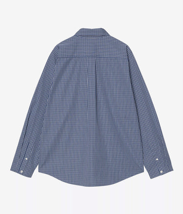 CARHARTT WIP WOMENS GROFF SHIRT I036277 CHECK BLUE - Shoelosophy