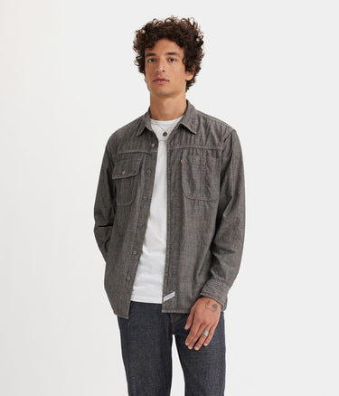 LEVI'S AUBURN WORKER SHIRT A7224-0002 RILEY BLACK CHAMBRAY - Shoelosophy