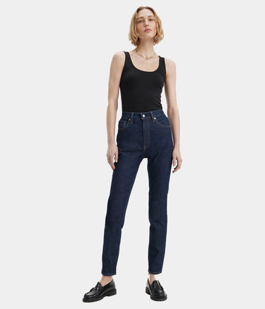 LEVI'S MADE OF JAPAN WOMENS HIGH RISE SLIM SELVEDGE DARK RINSED - Shoelosophy