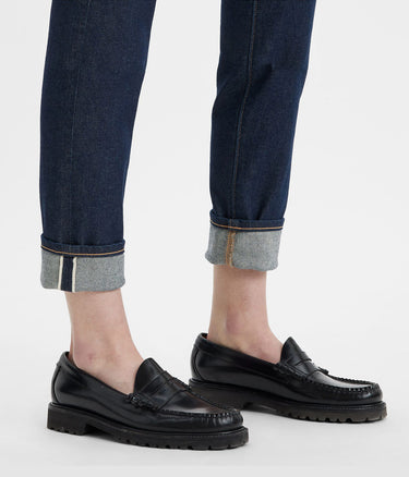 LEVI'S MADE OF JAPAN WOMENS HIGH RISE SLIM SELVEDGE DARK RINSED - Shoelosophy