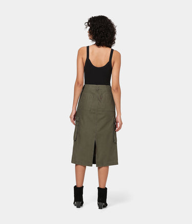 LEVI'S WOMENS CARGO MIDI SKIRT A7539-0003 OLIVE NIGHT - Shoelosophy