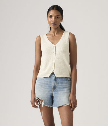 LEVI'S WOMENS HELEN MINI BOUCLE' VEST 005AB-0000 ECRU - Shoelosophy