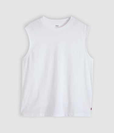 LEVI'S MUSCLE TANK 90S FADE 004V1-0005 BRIGHT WHITE SLEEVELESS BOXY FIT - Shoelosophy