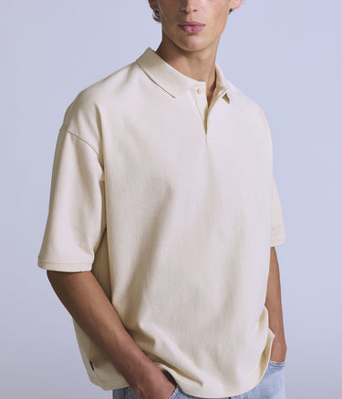 LEVI'S BLUE TAB CROPPED POLO 004TK-0000 ECRU - Shoelosophy
