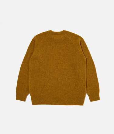 UNIVERSAL WORKS LYON CREW SWEATER 33457 ALPACA KNIT GOLD - Shoelosophy