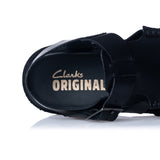 CLARKS ORIGINALS WOMENS MEARE BUCKLE BLACK LEATHER - Shoelosophy