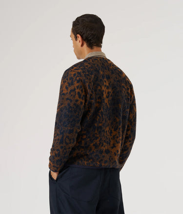 UNIVERSAL WORKS CARDIGAN 33722 NIGHT LEOPARD - Shoelosophy