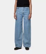 CARHARTT WIP WOMENS JANE PANT I030497 BLUE HEAVY STONE WASHED - Shoelosophy