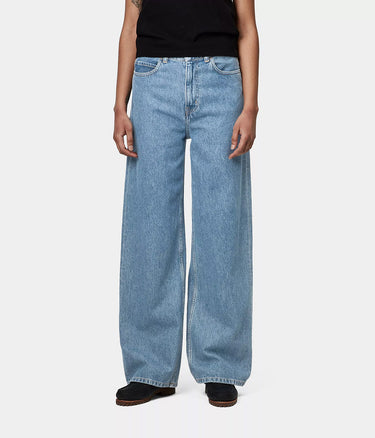 CARHARTT WIP WOMENS JANE PANT I030497 BLUE HEAVY STONE WASHED - Shoelosophy