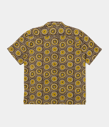 UNIVERSAL WORKS CAMP SHIRT 34155 OLIVE CAPE BLOCK PRINT - Shoelosophy