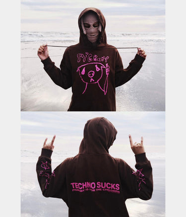 PIG BABY HOODED SWEATSHIRT DIRT - Shoelosophy
