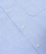 UNIVERSAL WORKS ROAD SHIRT 34556 SIDO LINEN MIX SKY BLUE - Shoelosophy