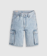 LEVI'S 478 BAGGY CARGO SHORTS 001GU-0004 BLUE STONE WASHED JORTS MAN - Shoelosophy