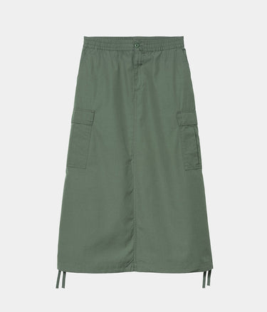 CARHARTT WIP WOMENS CARGO SKIRT LONG I033823 DUCK GREEN - Shoelosophy