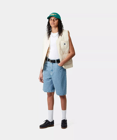 CARHARTT WIP WOMENS BRANDON SHORT I031919 BLUE STONE BLEACHED - Shoelosophy
