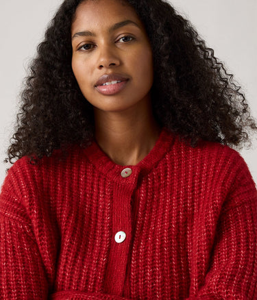 LEVI'S WOMENS LUNA SHELL BUTTON CARDIGAN 0038F-0004 RHYTHMIC RED - Shoelosophy