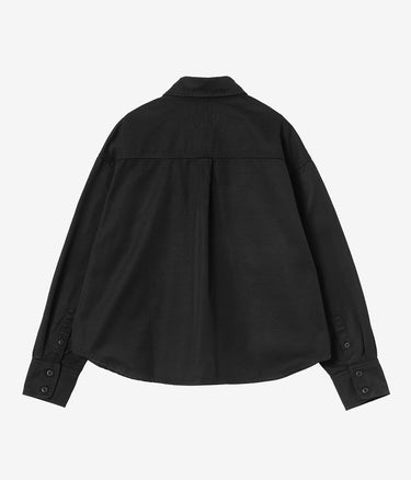 CARHARTT WIP WOMENS KELLY SHIRT JACKET I036320 BLACK RINSED - Shoelosophy