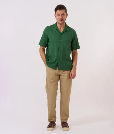 UNIVERSAL WORKS ROAD SHIRT LETTS COTTON 34660 GRÜN - Shoelosophy