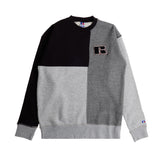 RUSSELL ATHLETIC カラーブロック クルーネック スウェットシャツ ブラック パッチワーク - Shoelosophy