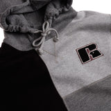 RUSSELL ATHLETIC カラーブロック フーディ スウェットシャツ ブラック パッチワーク - Shoelosophy