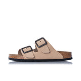 BIRKENSTOCK ARIZONA WIRE BUCLE 1031579 SANDCASTLE NUBUKLEDER - Shoelosophy