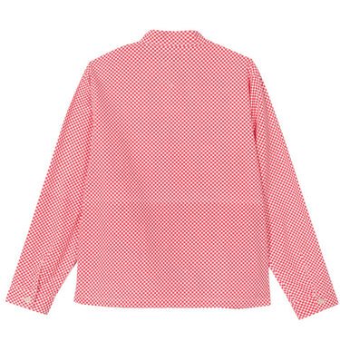 STUSSY MINI CHECK FULL ZIP LS SHIRT 1110021 ROTES HERRENHEMD - Shoelosophy