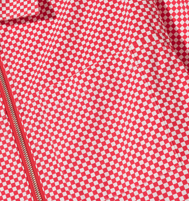 STUSSY MINI CHECK FULL ZIP LS SHIRT 1110021 ROTES HERRENHEMD - Shoelosophy