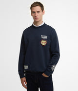 BARBOUR X BARACUTA NORTHERN CREW NECK BRFEL0054 NAVY - Shoelosophy