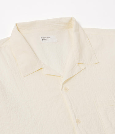 UNIVERSAL WORKS ROAD SHIRT 34559 ARTEN SEERSUCKER ECRU - Shoelosophy
