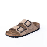 BIRKENSTOCK ARIZONA WIRE BUCLE 1031579 SANDCASTLE NUBUKLEDER - Shoelosophy