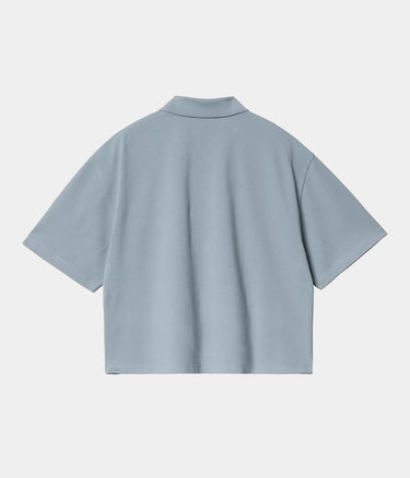 CARHARTT WIP WOMENS SCRIPT POLO TS I034553 FROSTED BLUE - Shoelosophy