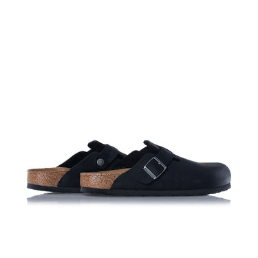 BIRKENSTOCK BOSTON BS SCHWARZ 059463 HERGESTELLT IN DEUTSCHLAND GEÖLTES LEDER - Shoelosophy